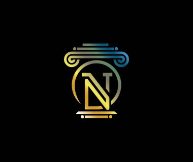 Creative N Letter law firm Colorful Modern Logo Design Company Concept