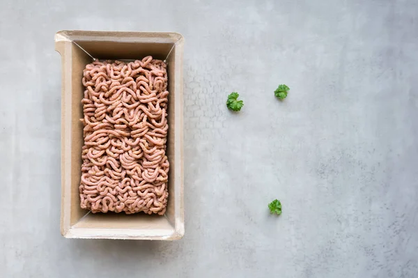 Plant-based meat minced from vegetables and mushrooms, meat substitute for vegans.