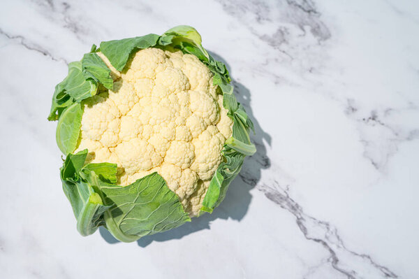 Fresh Organic Head Cauliflower Vegetable Healthy Eating Stock Photo