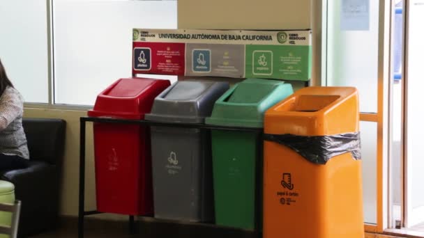 Vieux Bacs Recyclage Publics Pour Déchets Triés — Video