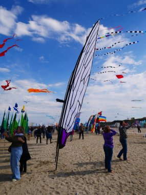 24 Arpil 2023 - Cervia-İtalya-Kite Festivali her yıl Emilia Romagna Cervia 'da düzenlendi