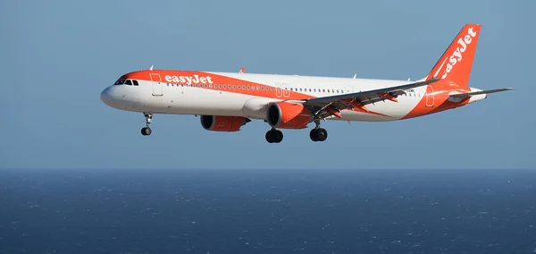Tenerife Spain July 2023 Airbus A321Neo Easyjet Flies Blue Sky Stock Image