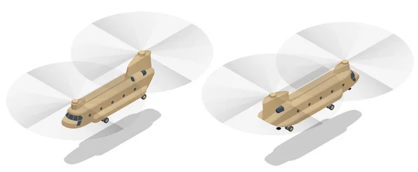 等距奇努克 Isometric Chinook 是一架开发的串联旋翼直升机 奇努克是一架载重的直升机 是西方载重最多的直升机之一 — 图库矢量图片