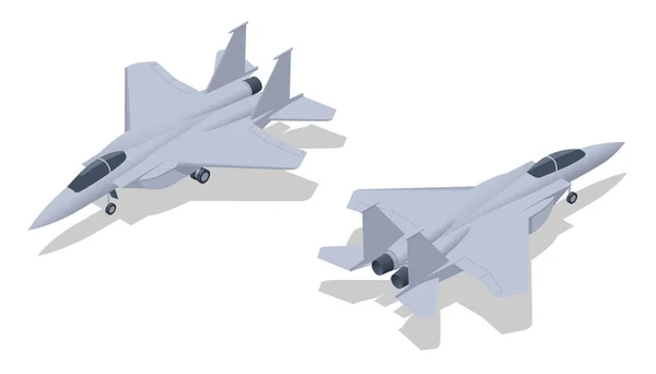 等距麦克唐纳道格拉斯F 15鹰式 Isometric Mcdonnell Douglas Eagle 是一架美国双引擎全天候战术战斗机 军用航空 多功能战斗机 — 图库矢量图片