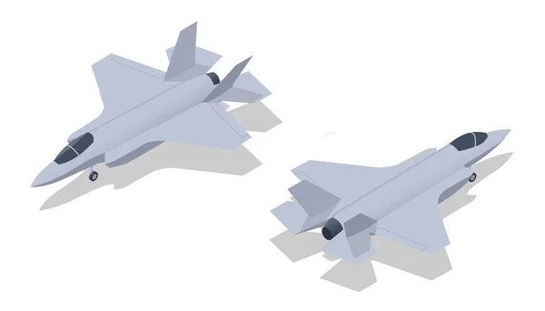 Isometryczny Myśliwiec Wielozadaniowy Lockheed Martin Lightning Elektroniczna Wojna Inteligencja Inwigilacja — Wektor stockowy