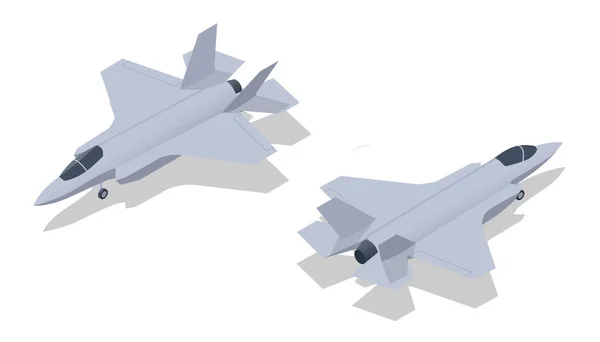 Isométrico Lockheed Martin Lightning Luchador Multifunción Guerra Electrónica Inteligencia Vigilancia — Archivo Imágenes Vectoriales