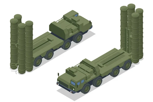 等距S 300 400导弹系统 远程地对空和反弹道导弹系统 军用车辆 — 图库矢量图片