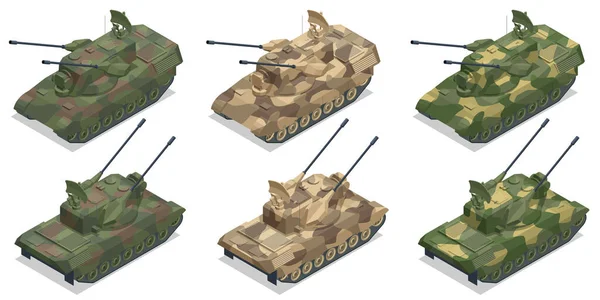 Isometric Flakpanzer Gepard Canon Aérien Automoteur Gepard Combattu Dans Guerre — Image vectorielle