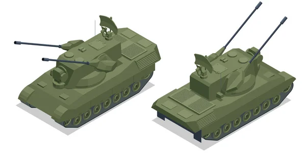 Izometrický Flakpanzer Gepard Samohybný Protiletadlový Kanón Gepard Viděl Boje Rusko — Stockový vektor