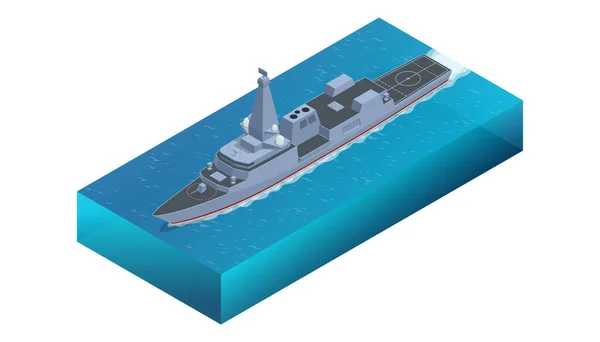 Isometric Tip Firkateyni Donanma Gemisi Birleşik Krallık Kraliyet Donanması Için — Stok fotoğraf