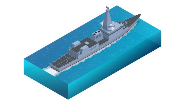 Isometrische Fregatte Typ Marineschiff Fregatte Für Die Royal Navy Des — Stockvektor