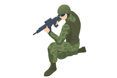 Isome Özel Kuvvetleri Askeri Polisi, SWAT Ekibi Üyesi. Özel Harekat Özel Harekat Saldırı Tüfeği 'ni tutan, Koruyucu Muharebe Üniformalı Asker. Ordu, ordu, insanlar.