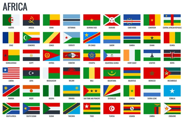 Africa flags. All official national flags of the Africa.