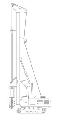 Madende çalışan sondaj traktörü. Yüksek madencilik endüstrisi için ekipman. Taş ocağında madencilik killeri.