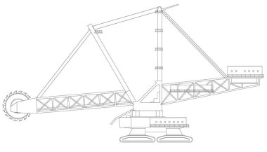 Bucket Wheel Excavator, Dragline Excavator. Yüksek madencilik endüstrisi için ekipman. Taş ocağında madencilik killeri