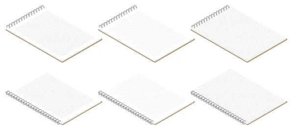 Isometrische Notebook Mockup School Notebook Blanco Model — Stockvector