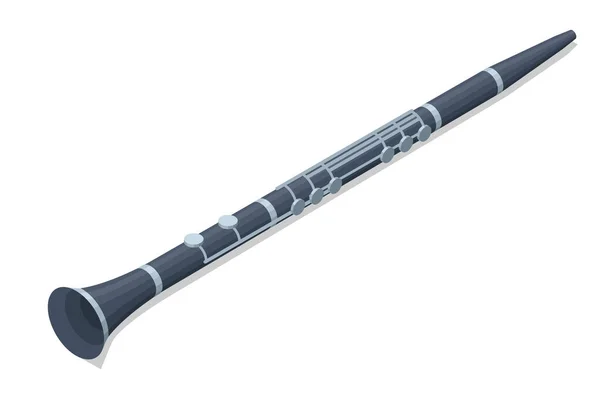 Clarinet Woodwinds Music Instrument Isolerad Vit Bakgrund — Stock vektor