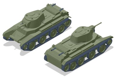 Isometric Tank, hafif tank BT-7. Zırhlı savaş aracı ön cephede çarpışmak üzere tasarlandı. Ağır silahlarla SSCB.