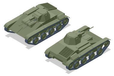 Isometric Tank SSCB, Hafif Tank T-60. Zırhlı araç ön cephede çarpışmak için tasarlandı, ağır ateş gücüyle..