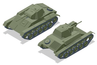 Isometric Tank SSCB, Hafif Tank T-70. Zırhlı araç ön cephede çarpışmak için tasarlandı, ağır ateş gücüyle..