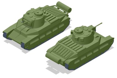 Isometric Birleşik Krallık Tankı, Piyade Tankı Mk. II Matilda II. Zırhlı araç ön cephede çarpışmak için tasarlandı, ağır ateş gücüyle..