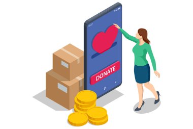 Isome 'lı karakterler internet üzerinden bağış yapıyor. Para bağışlamak, ihtiyacı olanlara umut ve desteğin sembolüdür.