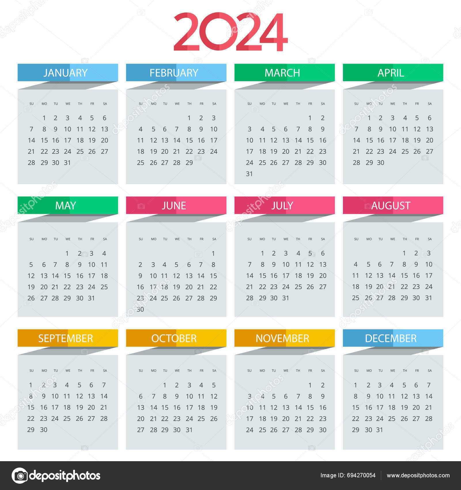 Calendar Planner 2024 Calendar Template 2024 Corporate Business ...