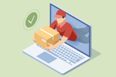 Isometric Lojistik ve Teslimat. Ücretsiz, Ekspres, Ev ya da Hızlı teslimat. Teslimat şirketi. Eve ve ofise teslimat. Şehir lojistiği