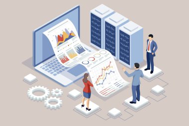 İş ekibi işbirliği mali veriler ve pazarlama büyüme raporlarıyla analiz etmeyi takım halinde, şirket kârından yararlanmak için strateji planlama, sunum ve beyin fırtınası grafiği üzerinde tartışır..