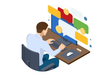 İzzet Müşteri denetimi veya geri bildirim. Cep telefonu ödemesi. Kullanıcı değerlendirmeleri çevrimiçi. Konuşma balonu, metin mesajı, sosyal medya yorumu