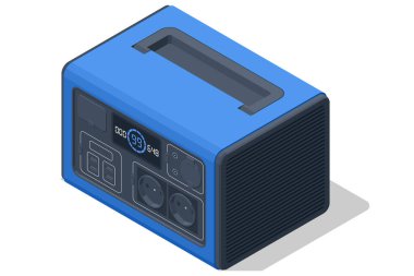 Ev desteği için izole edilmiş taşınabilir ev pili. Yedek çözüm. Kamp, balıkçılık, avcılık veya elektrik kesintileri sırasında kullanılacak taşınabilir güç kaynağı bataryası