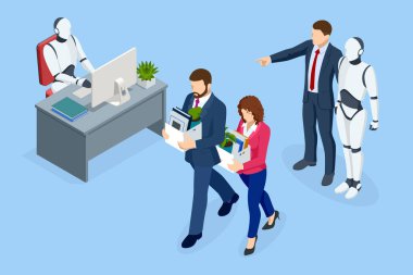 Isometric AI ve robotik, işyerlerinde insanların yerini alarak iş kayıplarına ve özellikle iş dünyasındaki profesyoneller arasında artan işsizliğe yol açtı. Geleceğin bilişim ekibi. Gelecekçi işçi