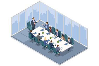 Strateji tartışması sırasında, insanların çizelge ve grafikleri analiz ettiği ilginç bir sahne. Business Profit Graphs and Analytics ile yazı tipi. Takım İş Stratejisi Tartışması
