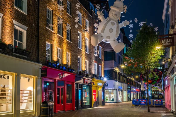 Londres Reino Unido Novembro 2022 Decorações Natal Carnaby Street Este — Fotografia de Stock