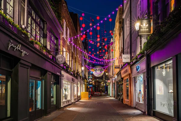 London November 2022 Die Diesjährigen Weihnachtsdekorationen Der Carnaby Street Sind — Stockfoto
