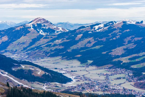 Aerial View Alps Countryside Surrounding Kitzbuhel Austria — 图库照片