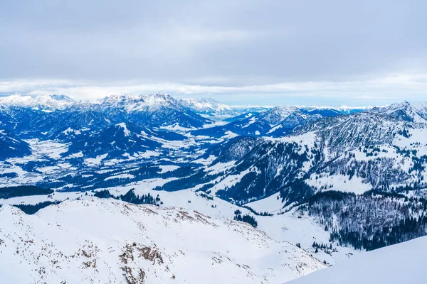 Vista Del Paisaje Invernal Desde Montaña Kitzbuhel Horn Los Alpes — Foto de Stock