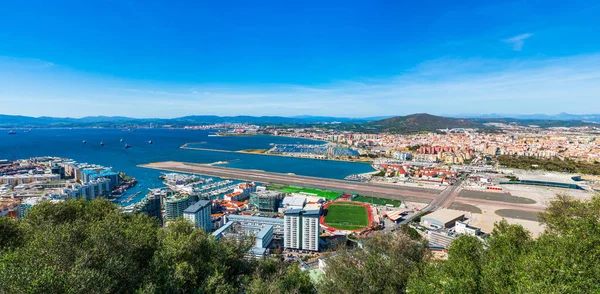 Панорама Над Гібралтаром Британською Заморською Територією Іспанським Містом Ліня Консепсьйон — стокове фото