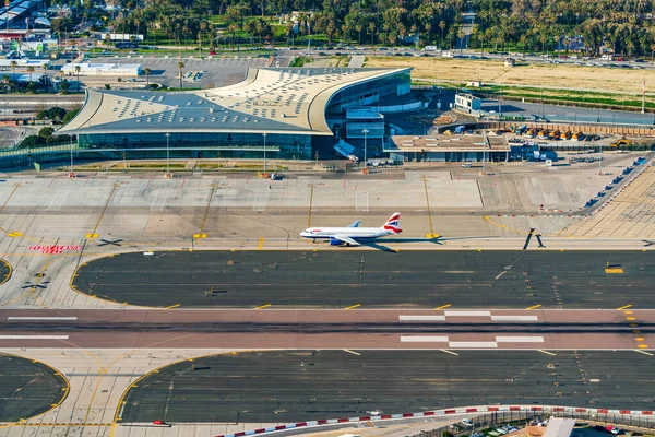 Gibraltar Велика Британія March 2023 British Airways Приземлилася Міжнародному Аеропорту — стокове фото