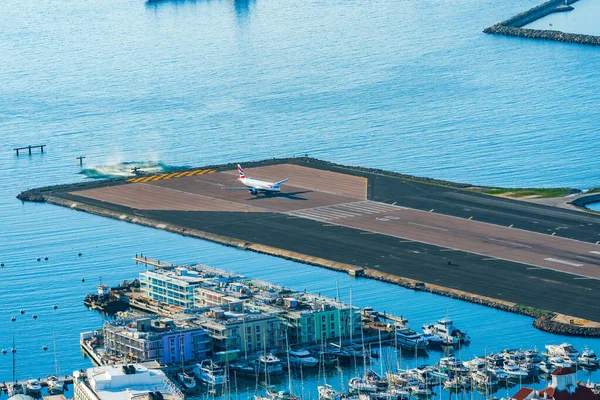 Gibraltar Велика Британія March 2023 Літак British Airways Злітно Посадковій — стокове фото