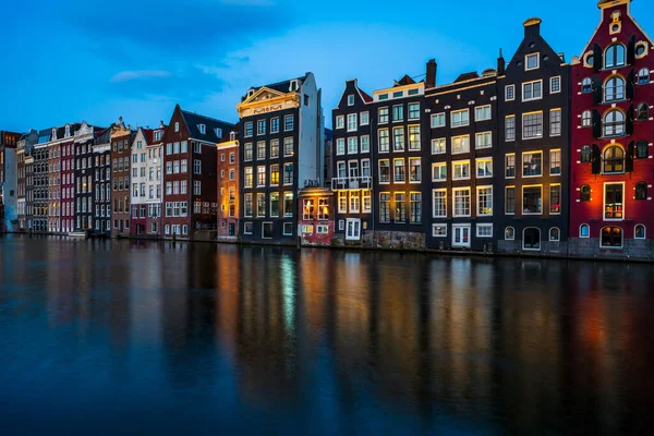 Stock image Typical Dutch houses in Amsterdam at dusk. Holland