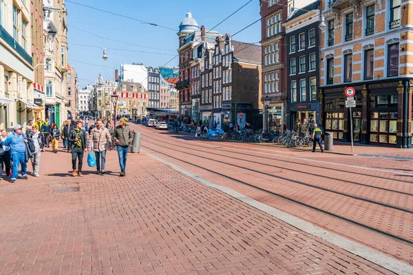 Amsterdam Holanda Abril 2023 Vista Calle Ámsterdam Capital Holandesa Conocida — Foto de Stock