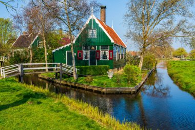 Zaanse Schans Zaandam Hollanda 'da Amsterdam yakınlarında