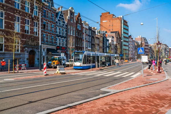 Amsterdam Holanda Abril 2023 Vista Calle Ámsterdam Capital Holandesa Conocida — Foto de Stock