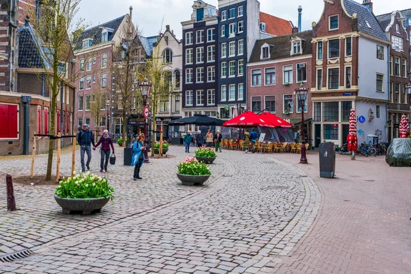 Amsterdam Holland April 2023 Oudekerksplein Een Plein Het Centrum Van — Stockfoto