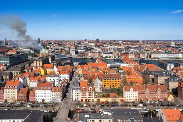 Panoramiczny Widok Lotu Ptaka Kopenhaga Dania Obraz Stockowy