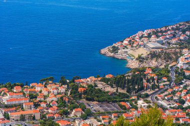 Hırvatistan 'da Dubrovnik' in Moutain Srd tepesinden görünüşü
