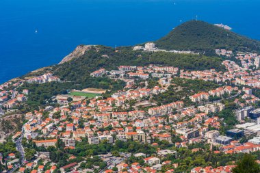 Hırvatistan 'da Dubrovnik' in Moutain Srd tepesinden görünüşü