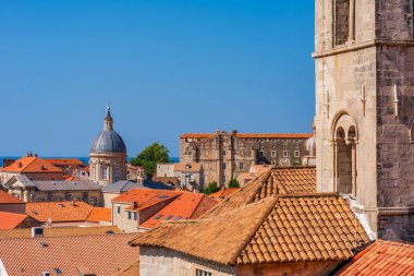 İkonik mimarisi ile Dubrovnik 'in tarihi çatıları, Hırvatistan