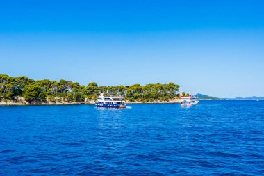 Hırvatistan 'ın Dubrovnik yakınlarındaki Adriyatik Denizi ve Dalmasyon kıyıları.